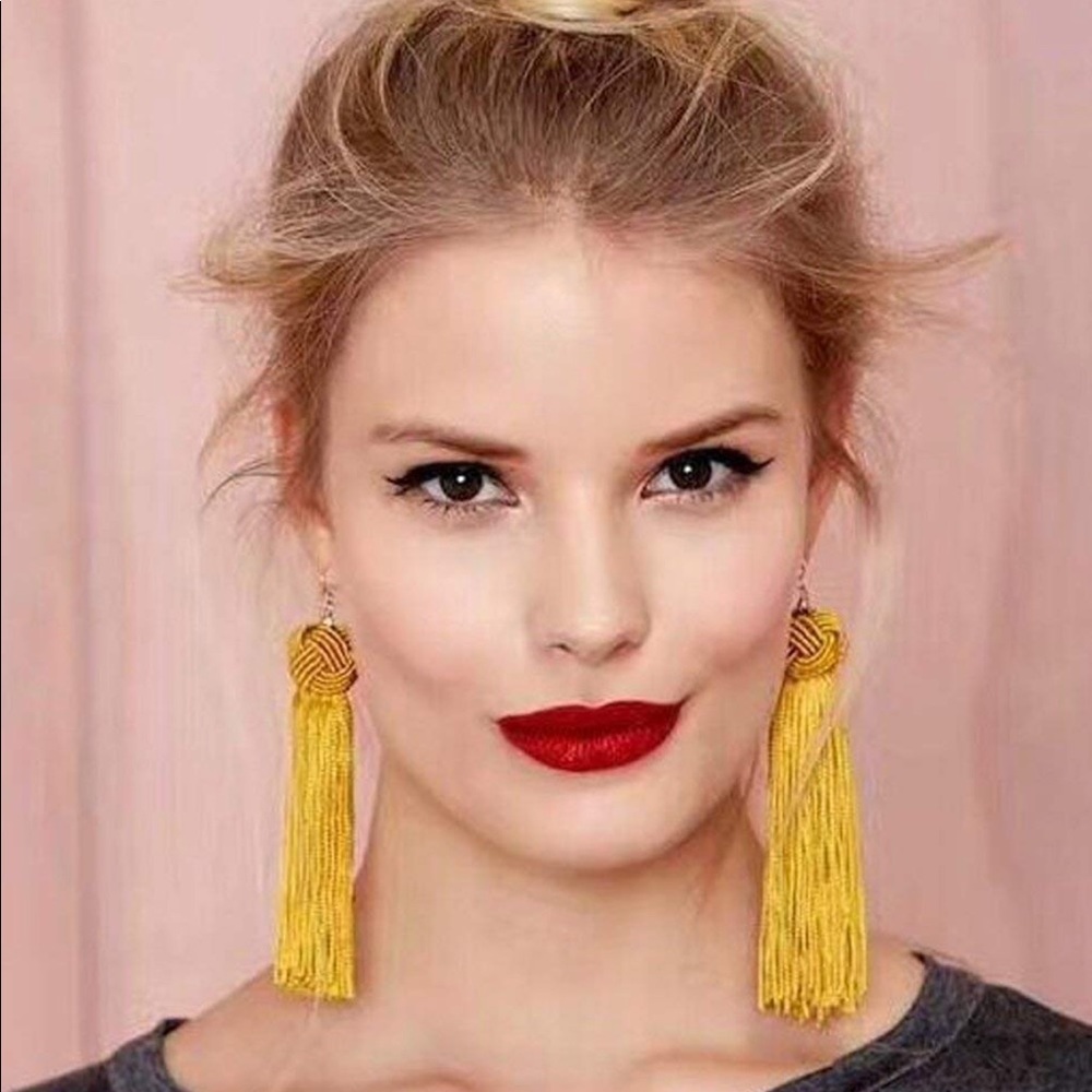 NWT Bright yellow tassel earrings! Fun & chic!